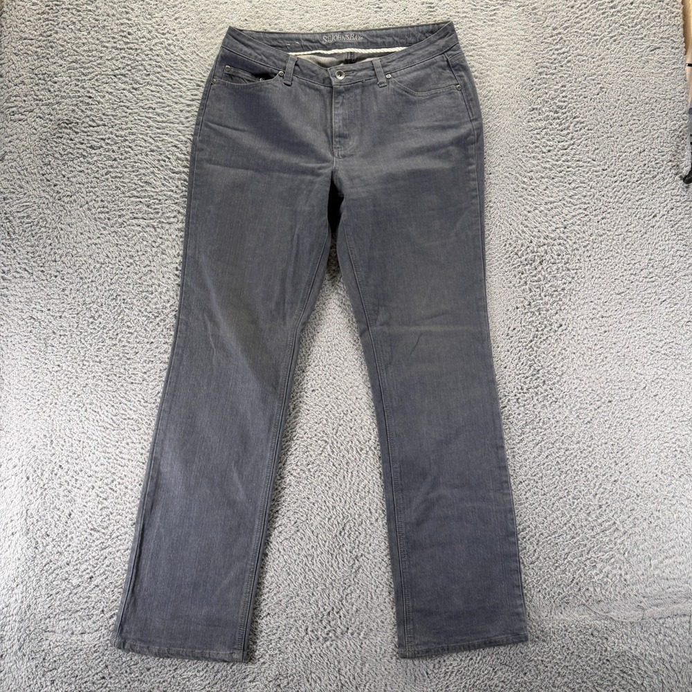 St. John's Bay Jeans Womens 12 Blue Cotton Denim Straight Curvy Workwear Stretch